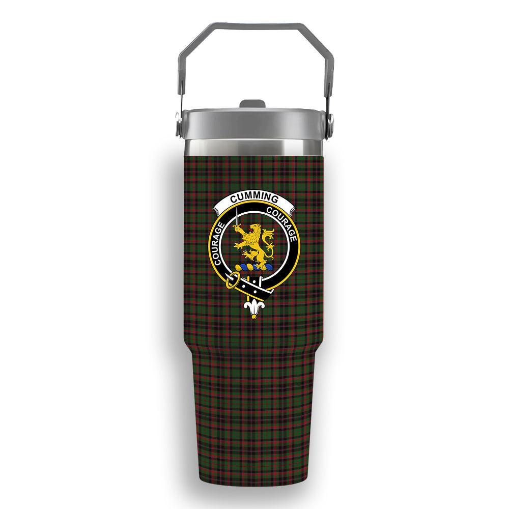 ScotsTee Shop Scottish Cumming Hunting Crest Tartan Flip Straw Tumbler 20oz 30oz