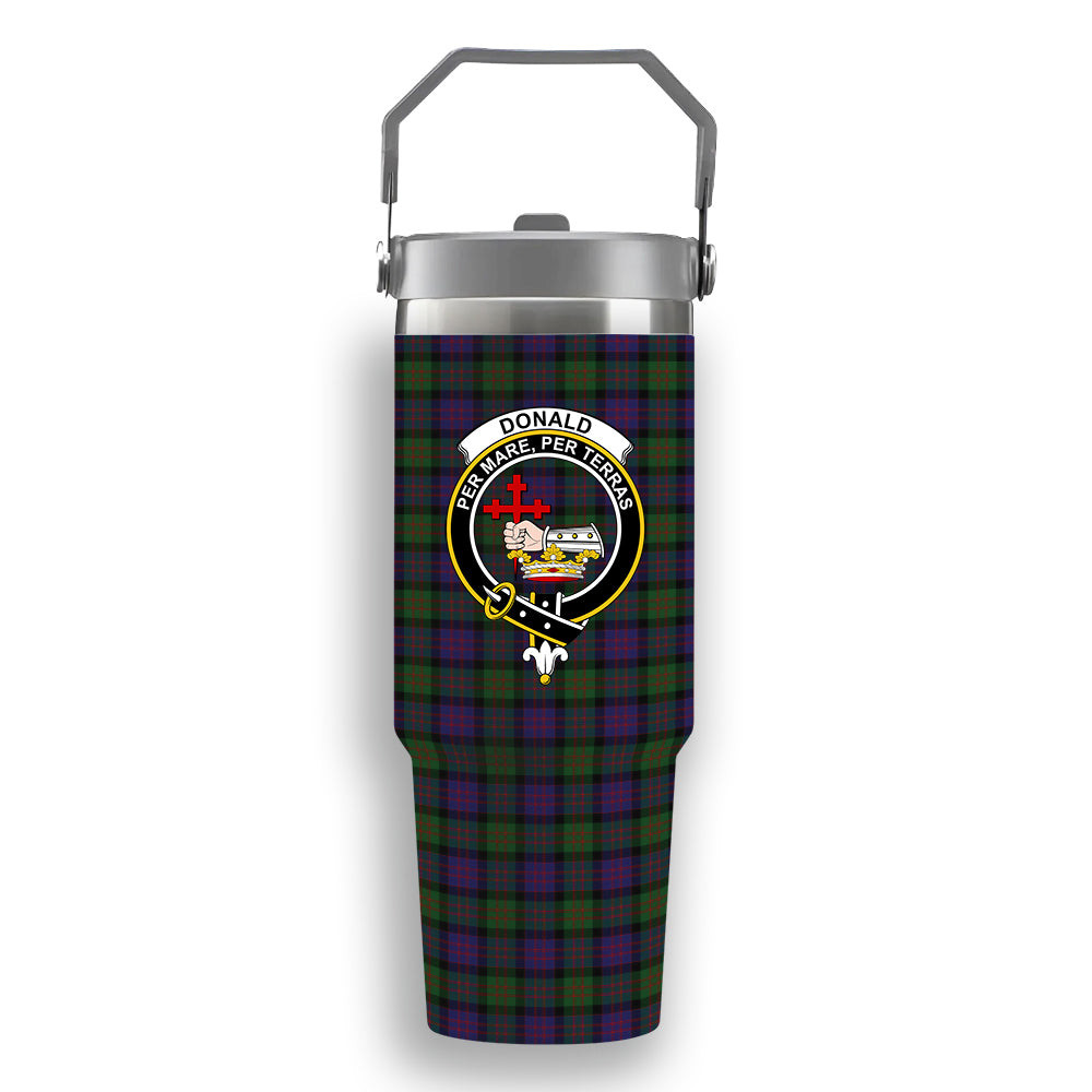 ScotsTee Shop Scottish Donald Crest Tartan Flip Straw Tumbler 20oz 30oz