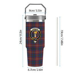 ScotsTee Shop Scottish Chisholm Hunting Modern Crest Tartan Flip Straw Tumbler 20oz 30oz