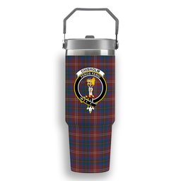 ScotsTee Shop Scottish Chisholm Hunting Modern Crest Tartan Flip Straw Tumbler 20oz 30oz
