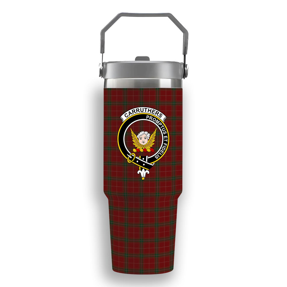ScotsTee Shop Scottish Carruthers Crest Tartan Flip Straw Tumbler 20oz 30oz