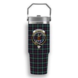ScotsTee Shop Scottish Davidson Double Modern Crest Tartan Flip Straw Tumbler 20oz 30oz