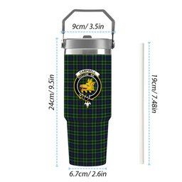 ScotsTee Shop Scottish Campbell of Breadalbane Crest Tartan Flip Straw Tumbler 20oz 30oz