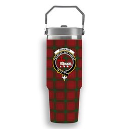 ScotsTee Shop Scottish Donald of Sleat Crest Tartan Flip Straw Tumbler 20oz 30oz