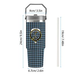 ScotsTee Shop Scottish Clark Ancient Crest Tartan Flip Straw Tumbler 20oz 30oz
