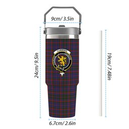 ScotsTee Shop Scottish Cumming 1810 Crest Tartan Flip Straw Tumbler 20oz 30oz