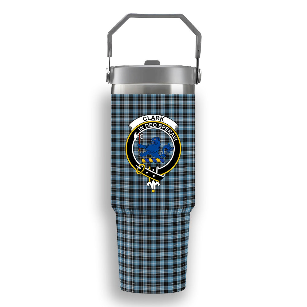 ScotsTee Shop Scottish Clark (Lion) Ancient Crest Tartan Flip Straw Tumbler 20oz 30oz