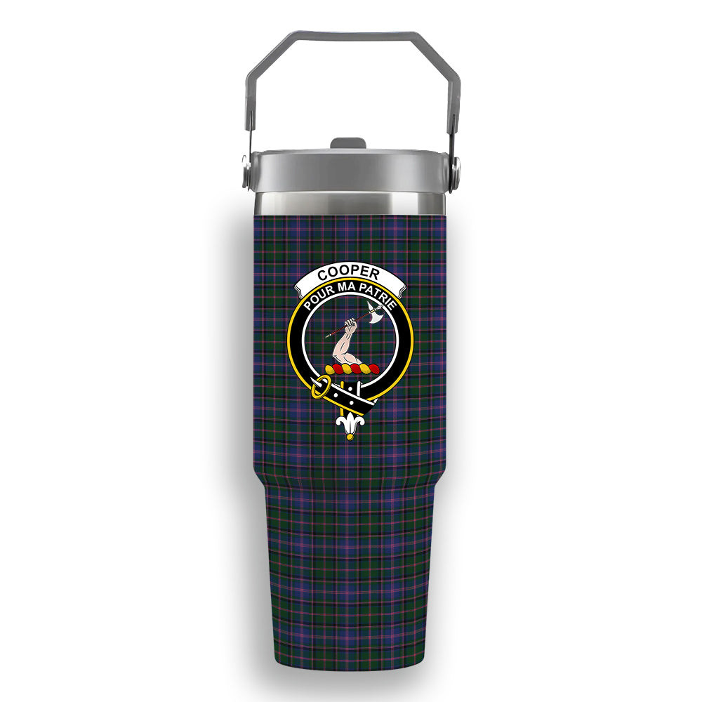 ScotsTee Shop Scottish Cooper Crest Tartan Flip Straw Tumbler 20oz 30oz