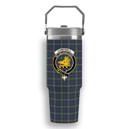 ScotsTee Shop Scottish Campbell Argyll Modern Crest Tartan Flip Straw Tumbler 20oz 30oz