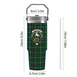 ScotsTee Shop Scottish Cranston Modern Crest Tartan Flip Straw Tumbler 20oz 30oz