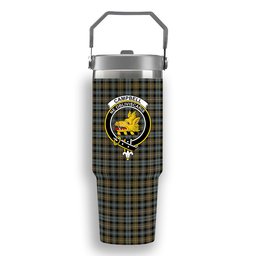ScotsTee Shop Scottish Campbell Argyll Weathered Crest Tartan Flip Straw Tumbler 20oz 30oz