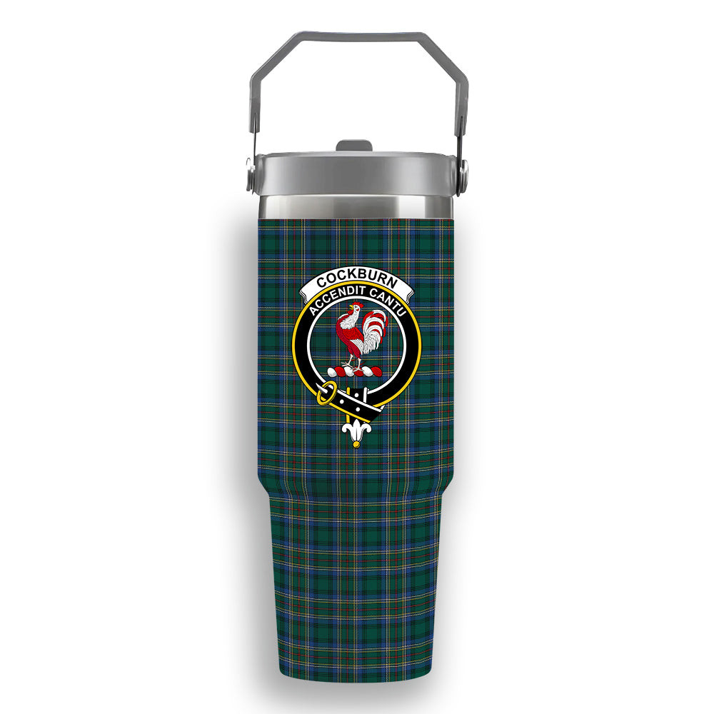 ScotsTee Shop Scottish Cockburn Modern Crest Tartan Flip Straw Tumbler 20oz 30oz