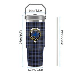 ScotsTee Shop Scottish Clark (Lion) Crest Tartan Flip Straw Tumbler 20oz 30oz