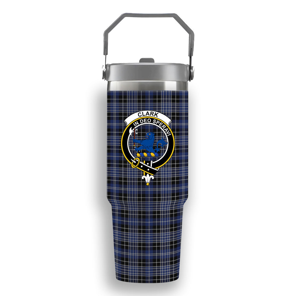 ScotsTee Shop Scottish Clark (Lion) Crest Tartan Flip Straw Tumbler 20oz 30oz