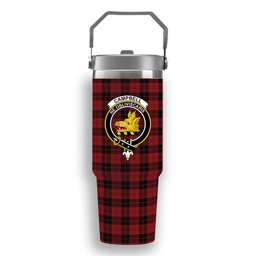 ScotsTee Shop Scottish Campbell of Armaddie Crest Tartan Flip Straw Tumbler 20oz 30oz