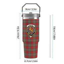 ScotsTee Shop Scottish Chattan Chief Modern Crest Tartan Flip Straw Tumbler 20oz 30oz