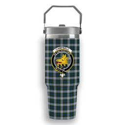 ScotsTee Shop Scottish Campbell Dress 1 Crest Tartan Flip Straw Tumbler 20oz 30oz