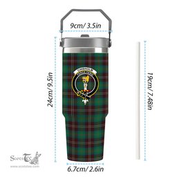 ScotsTee Shop Scottish Chisholm Hunting Ancient Crest Tartan Flip Straw Tumbler 20oz 30oz