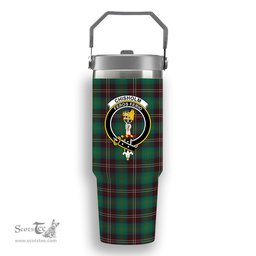 ScotsTee Shop Scottish Chisholm Hunting Ancient Crest Tartan Flip Straw Tumbler 20oz 30oz