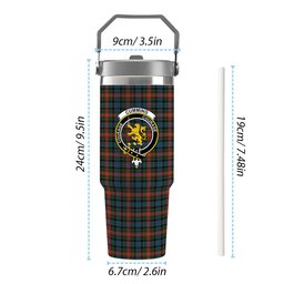ScotsTee Shop Scottish Cumming 1831 Crest Tartan Flip Straw Tumbler 20oz 30oz