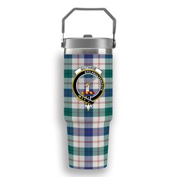 ScotsTee Shop Scottish Guthrie Dress Modern Crest Tartan Flip Straw Tumbler 20oz 30oz