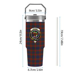 ScotsTee Shop Scottish Fraser 1800 Crest Tartan Flip Straw Tumbler 20oz 30oz