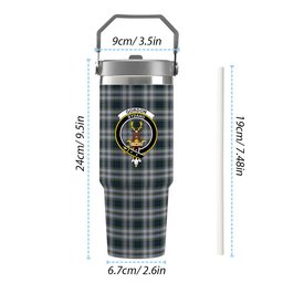 ScotsTee Shop Scottish Gordon Dress 3 Crest Tartan Flip Straw Tumbler 20oz 30oz