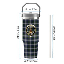 ScotsTee Shop Scottish Gordon Dress Original Crest Tartan Flip Straw Tumbler 20oz 30oz