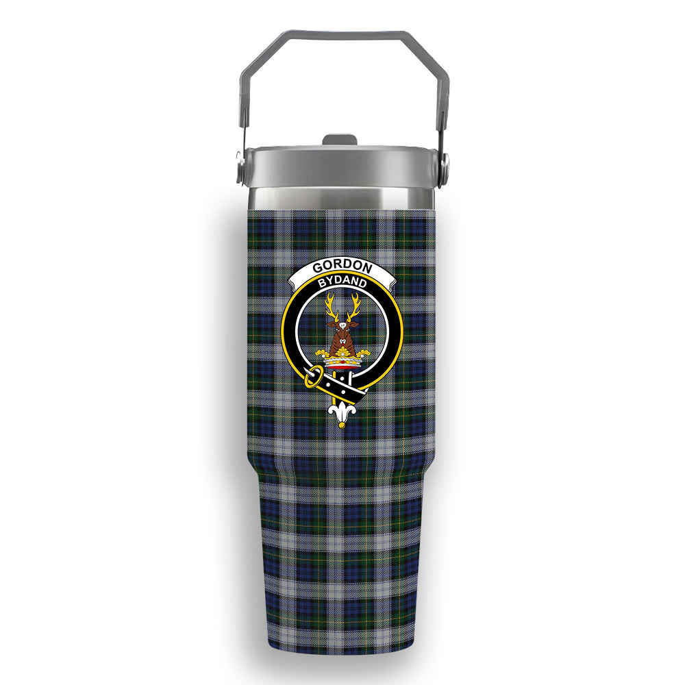 ScotsTee Shop Scottish Gordon Dress Original Crest Tartan Flip Straw Tumbler 20oz 30oz