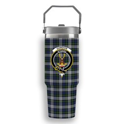 ScotsTee Shop Scottish Gordon Dress Original Crest Tartan Flip Straw Tumbler 20oz 30oz