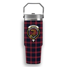 ScotsTee Shop Scottish Graham of Menteith Red Modern Crest Tartan Flip Straw Tumbler 20oz 30oz