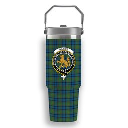 ScotsTee Shop Scottish Gillies 2 Crest Tartan Flip Straw Tumbler 20oz 30oz