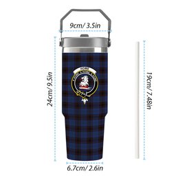 ScotsTee Shop Scottish Home Vestiarium Scoticum Crest Tartan Flip Straw Tumbler 20oz 30oz