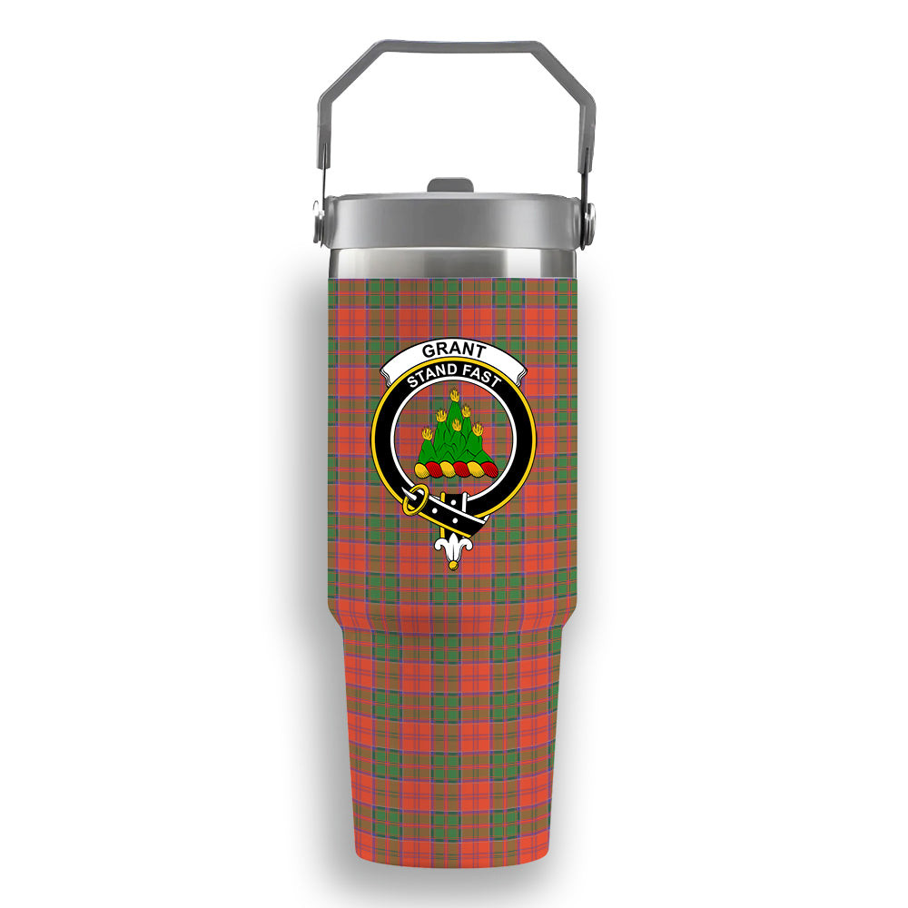 ScotsTee Shop Scottish Grant Ancient Crest Tartan Flip Straw Tumbler 20oz 30oz
