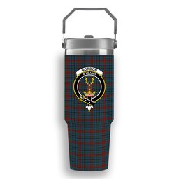 ScotsTee Shop Scottish Gordon 3 Crest Tartan Flip Straw Tumbler 20oz 30oz