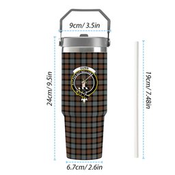 ScotsTee Shop Scottish Gunn Weathered Crest Tartan Flip Straw Tumbler 20oz 30oz