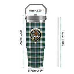 ScotsTee Shop Scottish Graham Dress Ancient Crest Tartan Flip Straw Tumbler 20oz 30oz