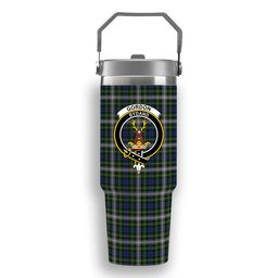 ScotsTee Shop Scottish Gordon Dress 2 Crest Tartan Flip Straw Tumbler 20oz 30oz