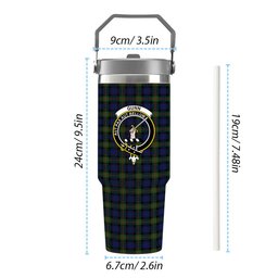 ScotsTee Shop Scottish Gunn Modern Crest Tartan Flip Straw Tumbler 20oz 30oz