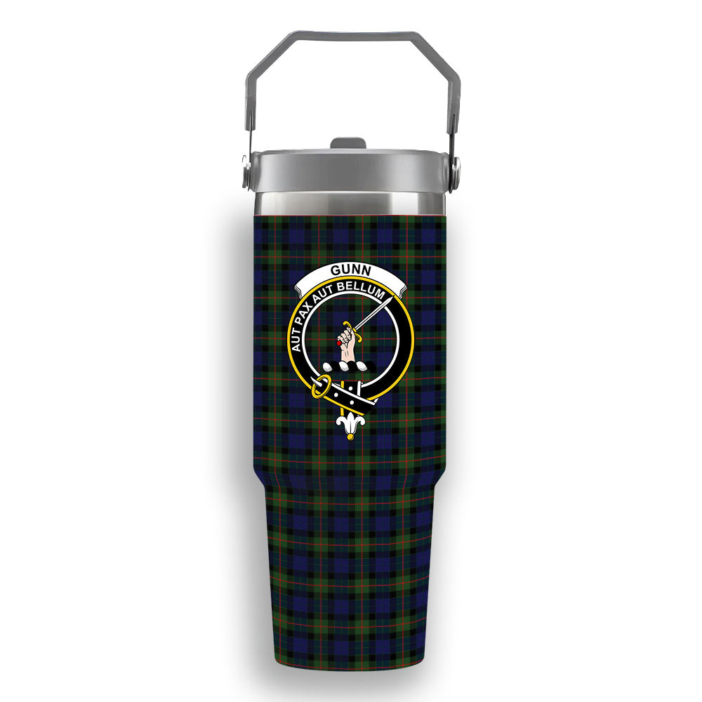 ScotsTee Shop Scottish Gunn Modern Crest Tartan Flip Straw Tumbler 20oz 30oz