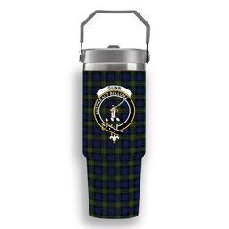 ScotsTee Shop Scottish Gunn Modern Crest Tartan Flip Straw Tumbler 20oz 30oz