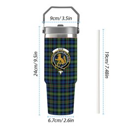 ScotsTee Shop Scottish Gow Hunting Modern Crest Tartan Flip Straw Tumbler 20oz 30oz
