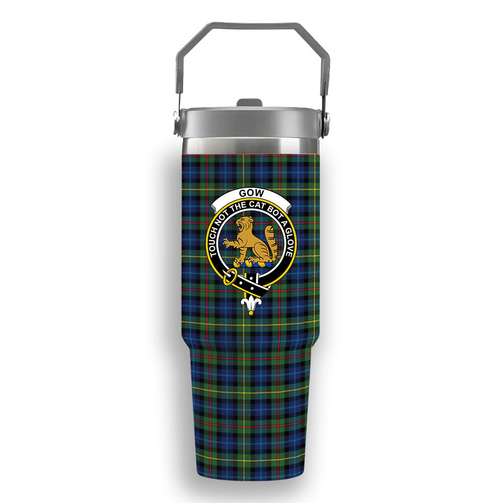 ScotsTee Shop Scottish Gow Hunting Modern Crest Tartan Flip Straw Tumbler 20oz 30oz