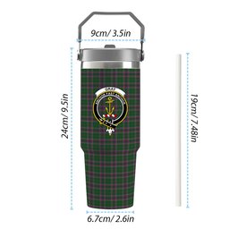 ScotsTee Shop Scottish Gray Hunting Crest Tartan Flip Straw Tumbler 20oz 30oz