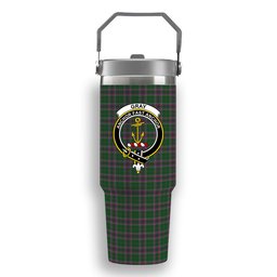 ScotsTee Shop Scottish Gray Hunting Crest Tartan Flip Straw Tumbler 20oz 30oz