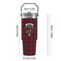 ScotsTee Shop Scottish Fraser 1842 Crest Tartan Flip Straw Tumbler 20oz 30oz