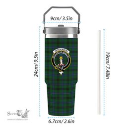ScotsTee Shop Scottish Henderson Crest Tartan Flip Straw Tumbler 20oz 30oz
