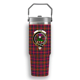 ScotsTee Shop Scottish Gow of Skeoch Crest Tartan Flip Straw Tumbler 20oz 30oz