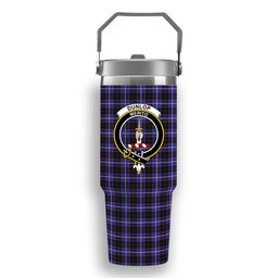 ScotsTee Shop Scottish Dunlop Modern Crest Tartan Flip Straw Tumbler 20oz 30oz