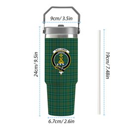 ScotsTee Shop Scottish Galloway Hunting Modern Crest Tartan Flip Straw Tumbler 20oz 30oz